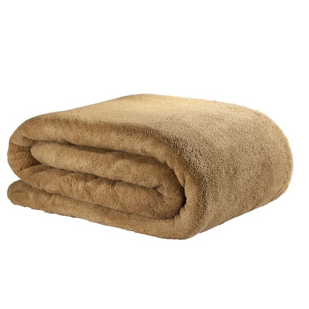 Couvre lit 2 personnes sherpa beige 220x240cm