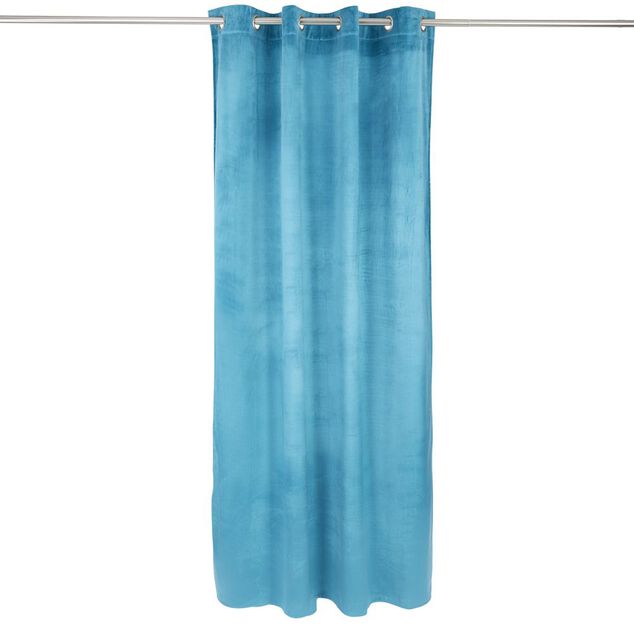 Rideau polyester 140x240cm effet velours bleu