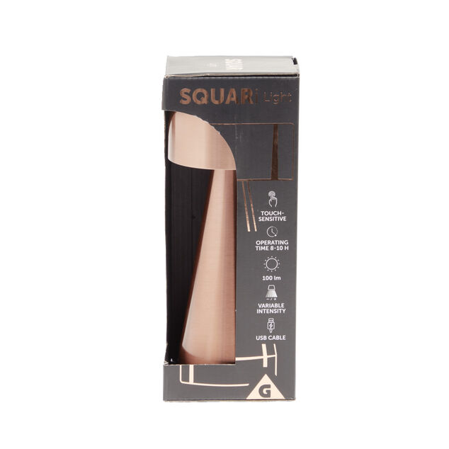 Lampe de table Squari USB tactile orange &Oslash;9,5xH22,5cm