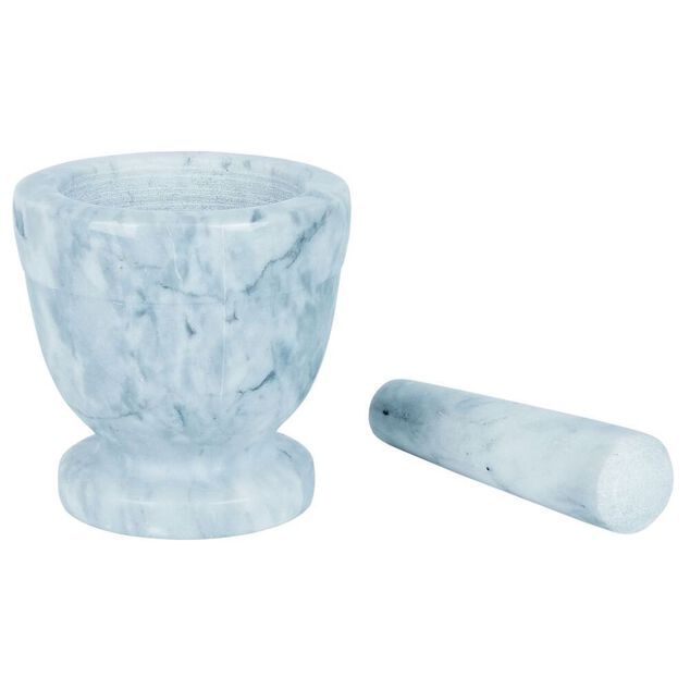 Mortier avec pilon effet marbre gris Ø10,5xH10cm