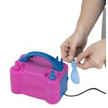 Gonfleur &agrave; ballon &eacute;lectrique 2 buses  rose et bleu 13x10xH10cm