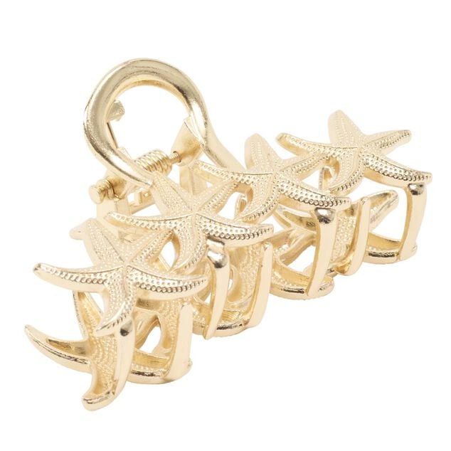 Pince cheveux &eacute;toile de mer dor&eacute; L12cm