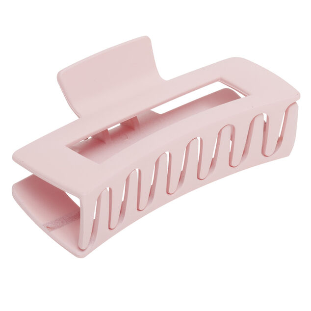 Pince à cheveux rectangulaire unie mate 10x4,5xH4,5cm (4 modèles)