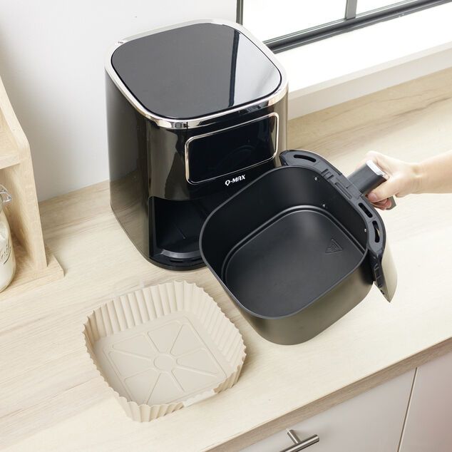 Moule en silicone noir pour friteuse sans huile et &agrave; air 20x20xH6,5cm