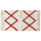 Tapis rectangulaire beige tufté terracotta 50x80cm