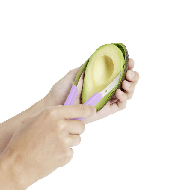 D&eacute;coupe fruit avec 2 lames acier et 1 cuill&egrave;re