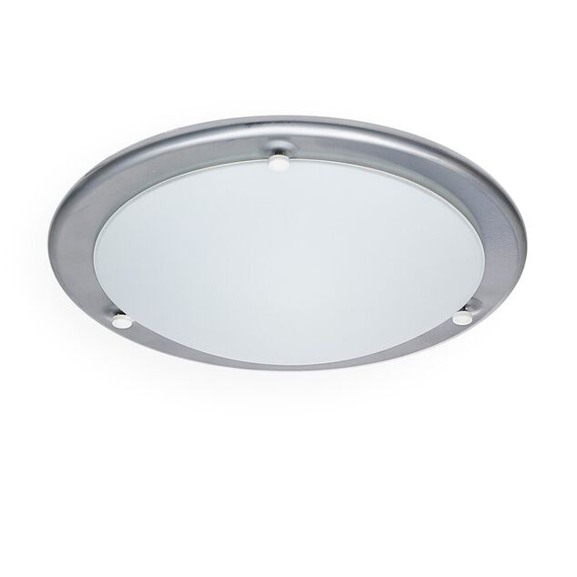 Plafonnier rond en verre blanc &Oslash;30xH6cm