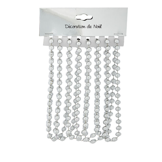 Guirlande de Noël perle argent 2,70 m