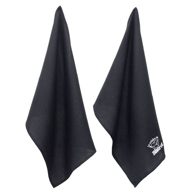 Torchon brodé La cuisine du Bistrot noir x2 - 100% coton 45x70cm