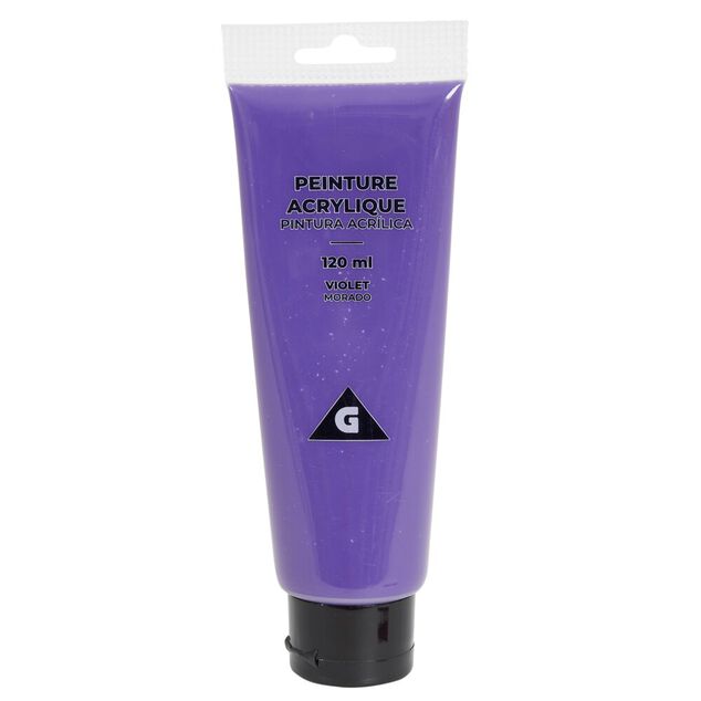 Tube peinture acrylique 120ml violet