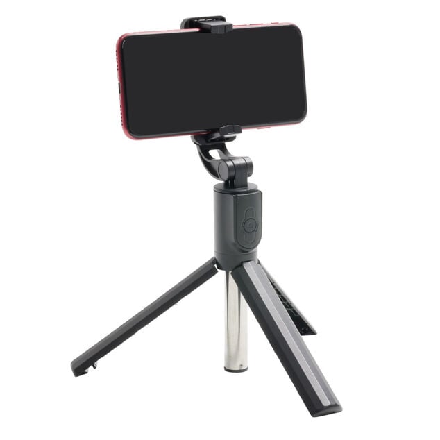 Perche selfie avec tr&eacute;pied plastique et inox H68cm