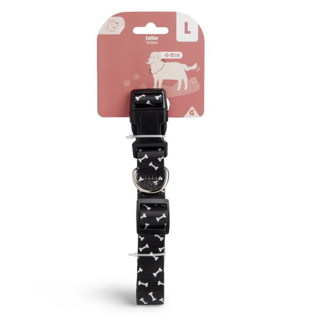 Collier pour chien 45/65cm noir Taille L