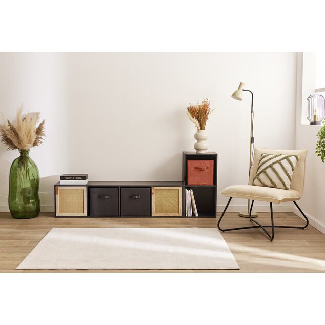 Structure Box Cube 4 cases 35,2x30x137,2cm bois noir