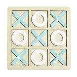 Jeu de morpion bois 14x14cm blanc/orange ou blanc/bleu