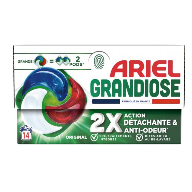 Lessive capsule Ariel Grandiose Original 14 lavages 508,2gr