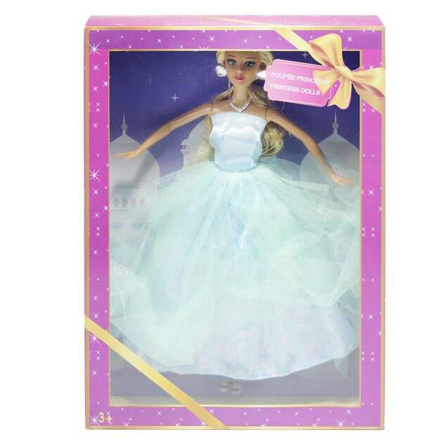 Poup&eacute;e mannequin avec robe de princesse 20x4xH29cm (3 mod&egrave;les)