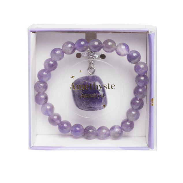 Coffret bracelet et porte-clefs pierre (4 mod&egrave;les)