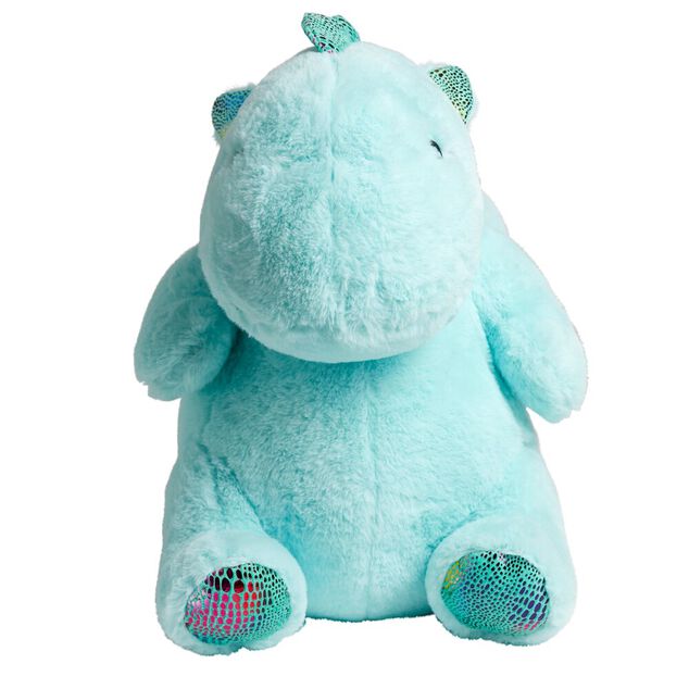 Peluche dragon polyester 35x28x30cm bleu