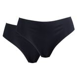 Culotte sans couture x2 nylon et &eacute;lasthanne noir S/M/L/XL