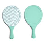 Raquette de plage x2 + 1 balle adulte plastique vert