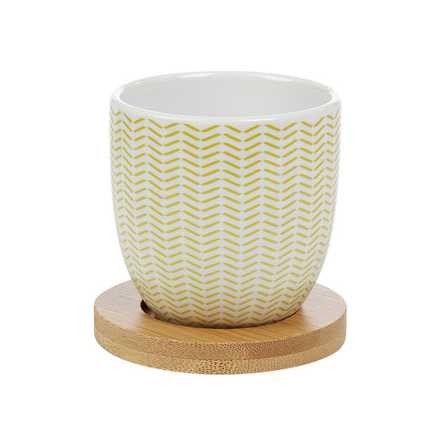 Gobelet &agrave; expresso avec sous tasse en bambou x4