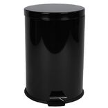 Poubelle ronde p&eacute;dale noir 20 L
