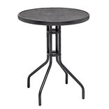 Table de jardin ronde bistrot Mac&eacute;o acier noir &Oslash;60xH71cm