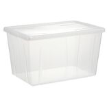 Bo&icirc;te de rangement transparente avec couvercle 54L
