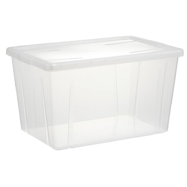 Bo&icirc;te de rangement transparente avec couvercle 54L
