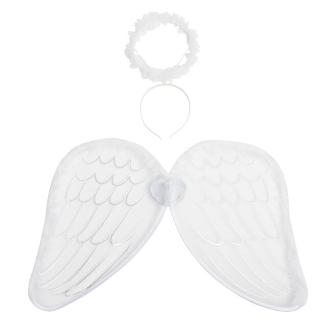 Ailes d'ange avec serre t&ecirc;te blanc pour d&eacute;guisement TU 20x30cm