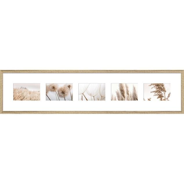 P&ecirc;le-m&ecirc;le x2 en bois 5 vues contour marron clair et brun 23x96cm
