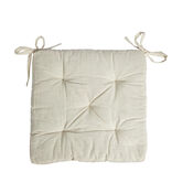 Galette de chaise matelassée en coton beige 40x40cm