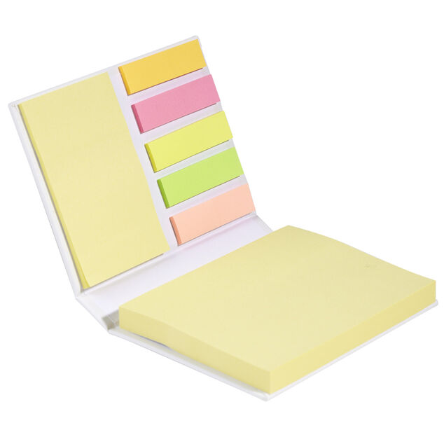 Carnet de notes adhésives 3 tailles 5 couleurs x250 (2 modèles)