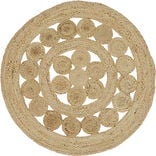 Tapis rond ajouré jute naturel