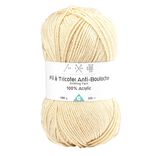 Pelote de fil &agrave; tricoter acrylique anti bouloche beige