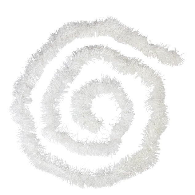 Guirlande de No&euml;l scintillante touffue L400 cm blanc