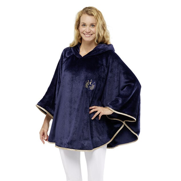 Poncho design chat bleu et dor&eacute; Taille XS/S