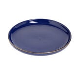 Assiette &agrave; dessert bleue bordure dor&eacute;e &Oslash;20cm