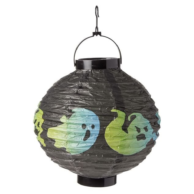 Lanterne lumineuse Halloween &agrave; suspendre &Oslash;20xH22cm (2 mod&egrave;les)