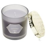 Bougie chic top métal grise Ø10 cm