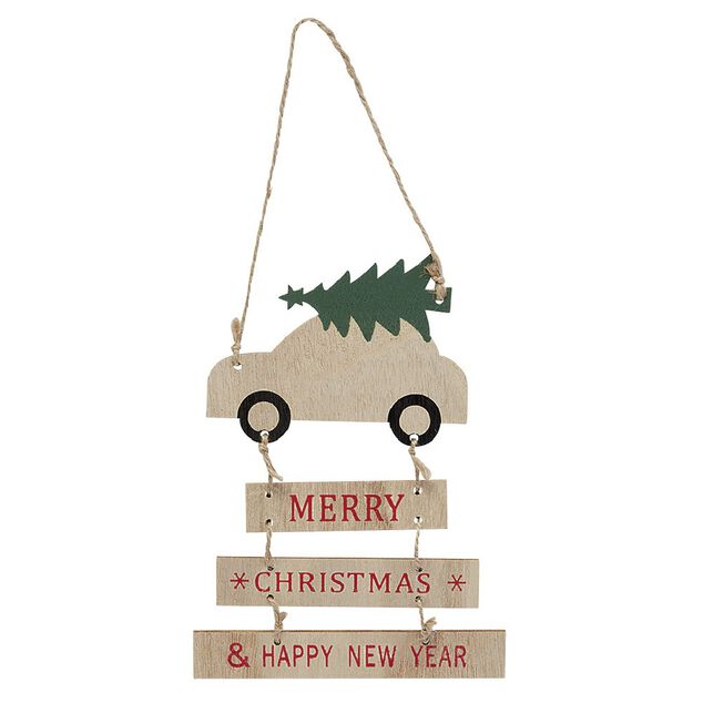 Supension Pancarte de Noël message Merry Christmas et Happy New Year