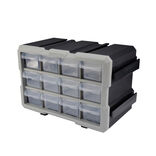 Rangement bricolage modulable plastique gris 12 casiers 28x17xH16cm