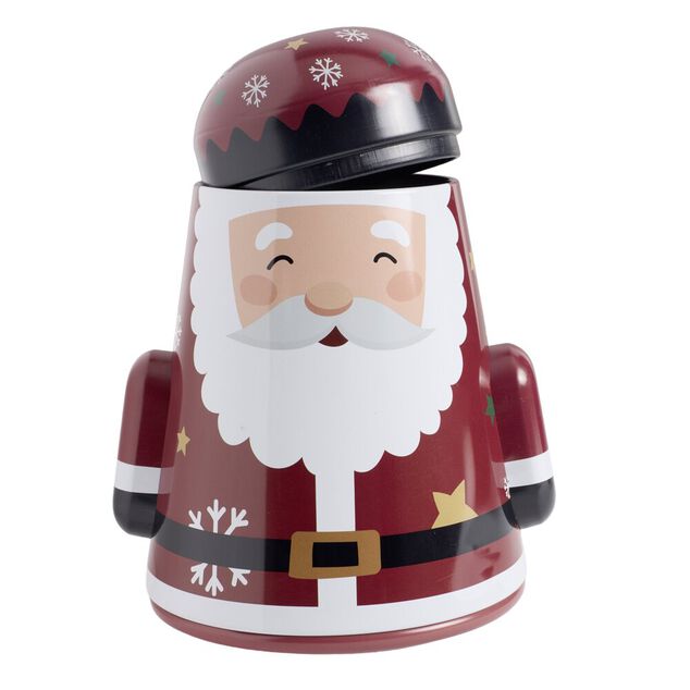 Bo&icirc;te alimentaire culbuto forme personnage hiver L12X10XH15 cm (2 mod&egrave;les P&egrave;re No&euml;l ou pingouin)