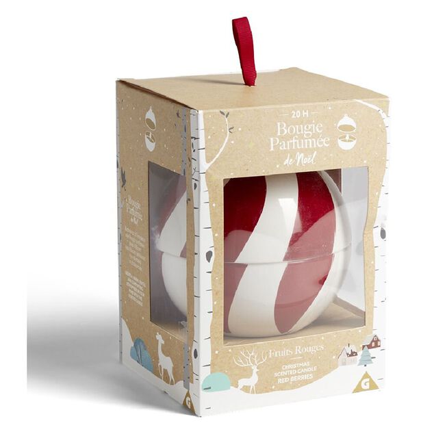 Bougie bonbonni&egrave;re de No&euml;l senteur fruits rouges