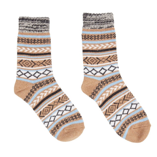 Chaussettes femme hiver tige longue motif jacquard - 5 mod&egrave;les