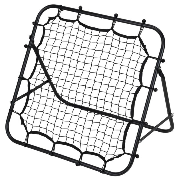 Filet de rebond pour entra&icirc;nement football m&eacute;tal noir 84x84xH73cm