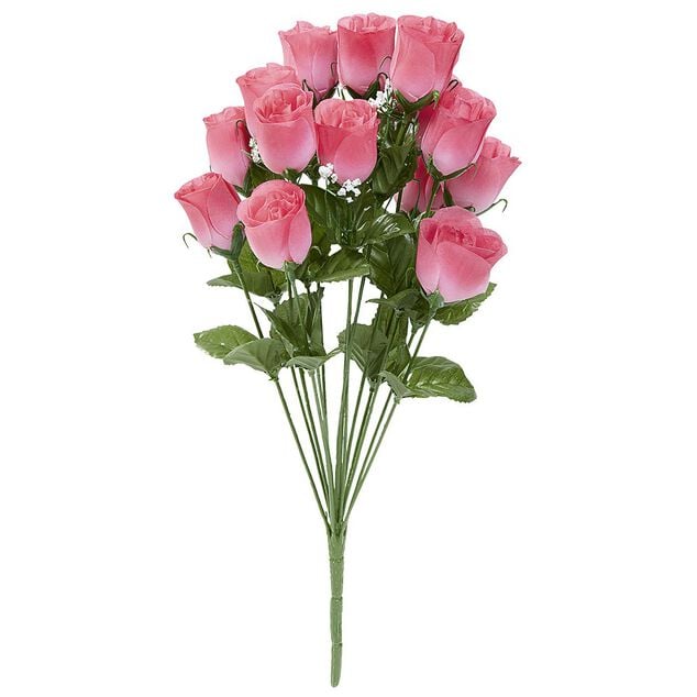 Bouquet de Roses et Gypsophil rose en poly&eacute;thyl&egrave;ne