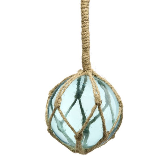 Boule d&eacute;corative en verre et jute &Oslash;11,5xH12cm (3 mod&egrave;les)