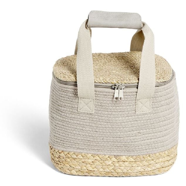 Sac fra&icirc;cheur 9L jute beige et coton marron 23x18,5x20cm
