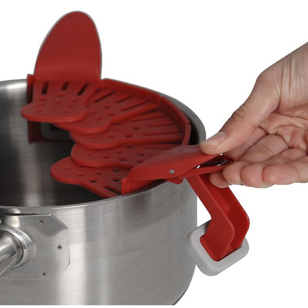 Passoire pliable et adaptable rouge